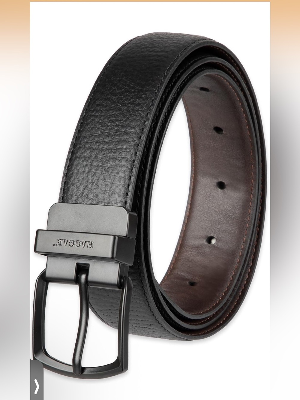 Haggar Men's 2-in-1 Reversible Leather Belt